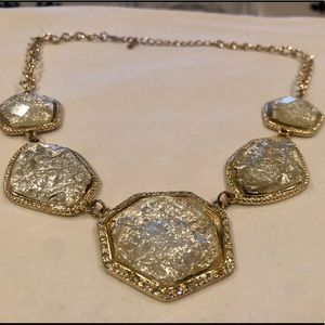 Gold foil crystal necklace